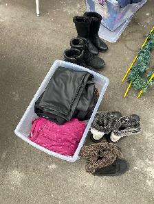 Winter clothes - boots - snow shovel