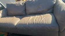 Cream leather italsofa couch