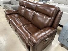 Top Grain Leather Power Reclining Sofa - demo