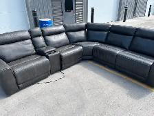 Power Reclining Leather Sectional -