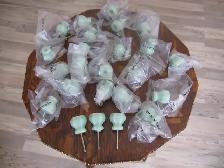 JADEITE GREEN HEXACONAL GLASS DRAWER CABINET PULL KNOBS 1 1/8'