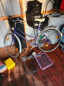 Classic women's bike with baskets