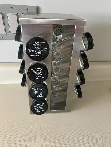 Stainless steel 16 piece spice rack