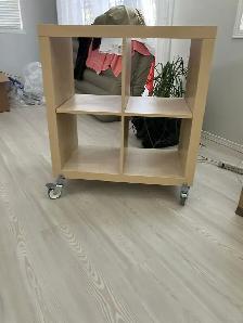 Chest of drawers and bookcase on wheels