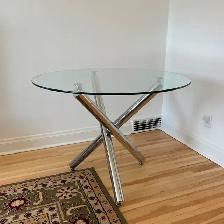 Contemporary GLASS and CHROME  Dining Table