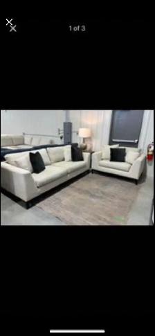 Modern Fabric Sofa and Loveseat- NEW