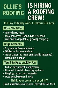 Roofing Crew Hiring