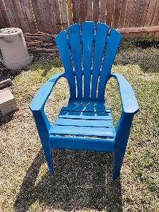 Blue patio chairs
