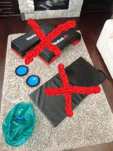 Exercise Equipment Gaiam Fitness Ball, Jump Rope and Glider Pads