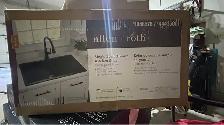 Single Bowl Kitchen Sink - Granite - Black - 32-in