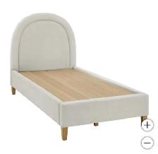 Beige arched upholstery bedframes twin, double, king