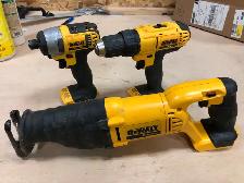 Dewalt 20V MAX, Drill, Driver, Recip Saw Comb..  tools only