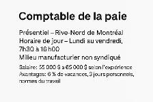 Technicien comptable - paie