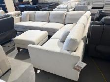 Fabric Sectional with Ottoman - NEW