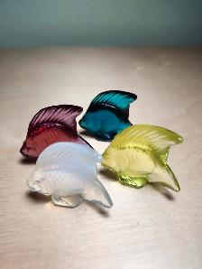 Lalique Crystal Fish Sculptures