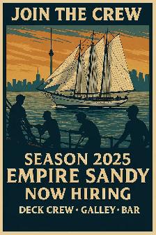 Crew wanted – Work aboard The Tall Ship Empire Sandy