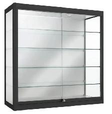 Wall Mounted LED Lit Display Cases - Black