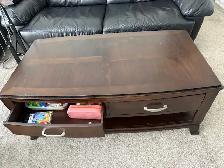 Coffee Table with Drawers and bottom shelf