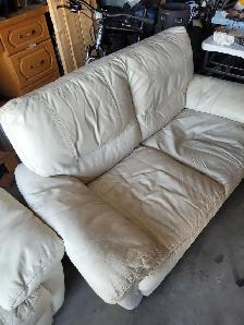 Leather couch and loveseat