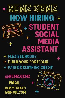 NOW HIRING: Student Social Media Assistant – Remz Gemz