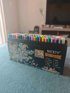 136 New Acrylic Markers Never Used! High quality Multi-surface