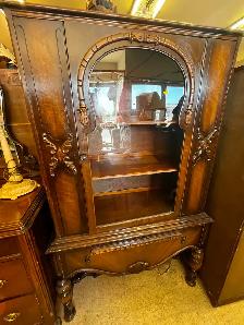 1930's Canadiana Archtop China Cabinet