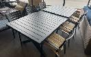 OUTDOOR PATIO FURNITURE EXTENDING ALUMINUM DINING SET ON SALE