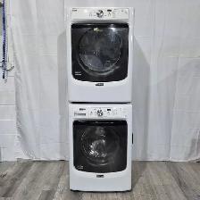 maytag washer dryer set 27 front laod stackable used w/ warranty