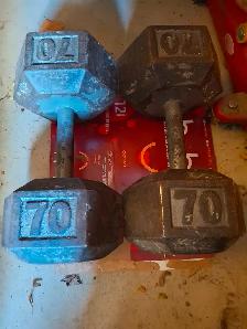 70lbs pair of dumbbells