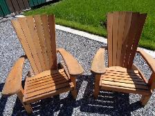 Two  Muskoka type out door chairs