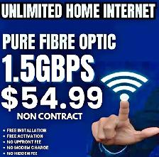 Pure Fibre Home Internet | Better Than ROGERs | UpTo 3GB speed