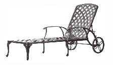 OUTDOOR PATIO FURNITURE CAST ALUMINUM CHAISE LOUNGER
