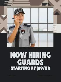 Hiring security guard - $19/hr - Now Hiring Call 647-326-3697