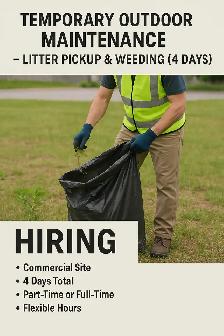 Temporary Outdoor Cleanup Work – Commercial Site