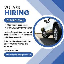 Multiple positions open for car wash associates