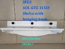 IKEA SOL GUL 11333 White Shelf with 3 Hanging Knobs