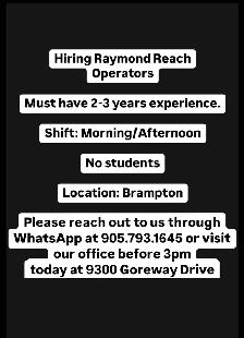 Hiring Raymond Reach Forklift Operator