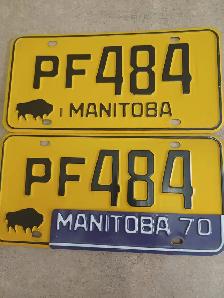 Vintage Manitoba License Plates