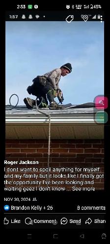 looking for any Roofing or laboring job