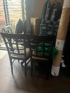 Free round wood table with 4 chairs