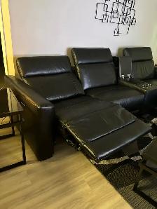 Black Leather 4 PC Couch
