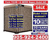 Super Quiet 14 SEER Air conditioner with 10 Years warranty from