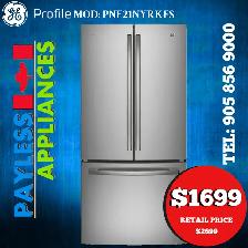 GE Refrigerator PNE21NYRKFS 30' French Door with Water Dispenser