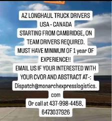 AZ LONG HAUL TEAM DRIVERS