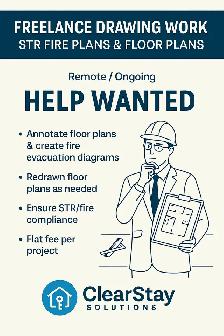 Freelance Drawing Work – STR Fire Plans & Floor Plans (Remote)