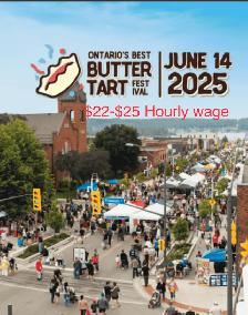 Cashier needed at Midland Buttertart festival $23-$25 hourly