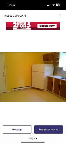 Two bedroom apartment for rent on Northside Fredericton