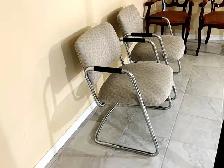 Pair of Vintage 1980s Steelcase Chrome Cantilever Chairs – Comfo