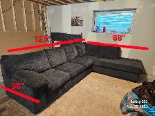 dark grey chaise couch