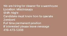 Cleaning Job